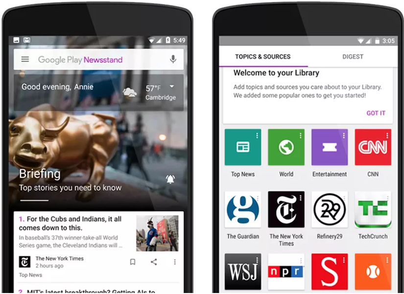 Google redesigns Play Newsstand and launches it on the web