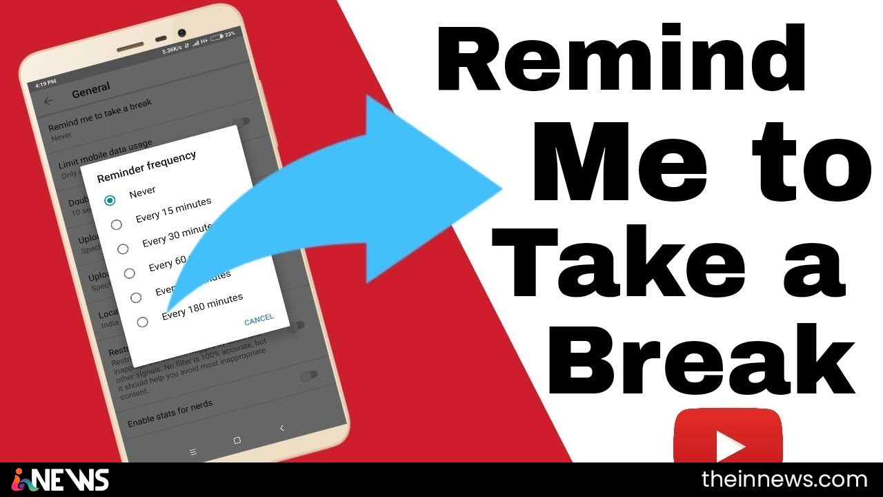 How To Turn On YouTube “Remind Me To Take A Break”