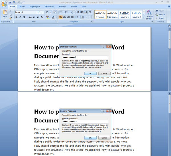 how to password protect a word document 3