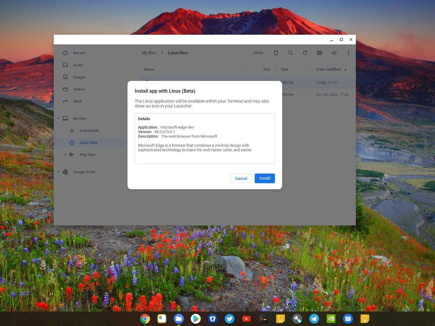 Install Microsoft Edge on a Chromebook 8