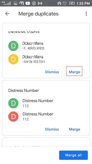 merge duplicate contacts android 5